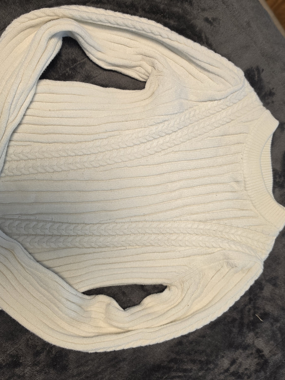SO Cream Cable Knit Turtleneck Sweater